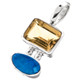 925 Silver Natural Opal Lemon Quartz Sterling Pendant, 1"