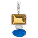 925 Silver Natural Opal Lemon Quartz Sterling Pendant, 1"