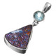 925 Silver Topaz Cobalt Titanium Druzy Drusy Sterling Pendant, 1 3/4"