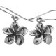 925 Silver Bali Handmade Plumeria Flower Sterling Earrings, 9/16"