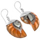925 Silver Honey Open Chamber Nautilus Shell Sterling Earrings, 1 1/4"