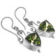 925 Silver Design 12mm Trillon Filigree Peridot Sterling Earrings, 3/4"