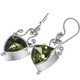 925 Silver Design 12mm Trillon Filigree Peridot Sterling Earrings, 3/4"