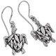 925 Silver Bali Handmade Turtle Sterling Earrings, 11/16"