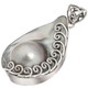 925 Silver Teardrop Filligree Cultured Mabe Blister Pearl Shell Pendant, 2 3/8"