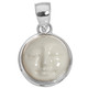 925 Silver Dainty Hand Carving Moon Moonface Bone Carving Sterling Pendant, 1"