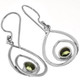 925 Silver Artful Looping Teardrop Hoops Peridot Sterling Earrings, 3/4"
