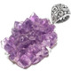 925 Silver Fifi Rose Amethyst Stalactite Tip Druzy Sterling Pendant, 2"