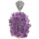925 Silver Fifi Rose Amethyst Stalactite Tip Druzy Sterling Pendant, 2"