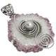 925 Silver FifiRose Stalactite Crystal Slice Cultured Pearl Pendant, 2 1/4"