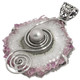 925 Silver FifiRose Stalactite Crystal Slice Cultured Pearl Pendant, 2 1/4"
