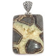 925 Silver Genuine Utah Septarian Designer Cab Sterling Pendant,  2 1/8"