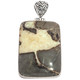 925 Silver Genuine Utah Septarian Designer Cab Sterling Pendant,  2"