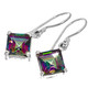 925 Silver Colorful Purple Green Mystic Topaz Topaz Sterling Earrings, 1/2"