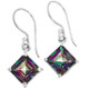 925 Silver Colorful Purple Green Mystic Topaz Topaz Sterling Earrings, 1/2"