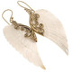 Exquisite Angel Wing Oyster Mother Of Pearl Shell Hand Carving Earrings, 1 5/8"