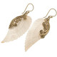 Exquisite Angel Wing Oyster Mother Of Pearl Shell Hand Carving Earrings, 1 5/8"