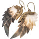 Exquisite Angel Wing Oyster Mother Of Pearl Shell Hand Carving Earrings, 2"