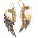 Exquisite Angel Wing Oyster Mother Of Pearl Shell Hand Carving Earrings, 2"