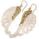Exquisite White Wing Oyster Mother Of Pearl Shell Hand Carving Earrings, 2"