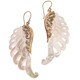 Exquisite White Wing Oyster Mother Of Pearl Shell Hand Carving Earrings, 2"