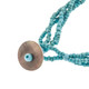 Genuine Crescent Moon Paua Abalone Shell Turquoise Beads Necklace, 18"