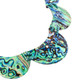 Genuine Crescent Moon Paua Abalone Shell Turquoise Beads Necklace, 18"