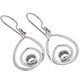 925 Silver Artful Looping Teardrop Hoops Blue Topaz Sterling Earrings, 1"