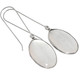 925 Silver Oyster White Mother Of Pearl Shell Sterling DropEarrings, 2 1/8"