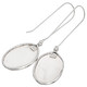 925 Silver Oyster White Mother Of Pearl Shell Sterling DropEarrings, 2 1/8"