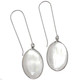 925 Silver Oyster White Mother Of Pearl Shell Sterling DropEarrings, 2 1/8"