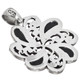 925 Silver Flower Blue Green Paua Abalone Shell Sterling Pendant, 1 1/8"