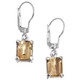 925 Silver Exquisite Citrine Sterling Leverback Hook Dangle Earrings, 7/16"