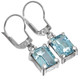 925 Silver Exquisite Blue Topaz Sterling Leverback Hook Dangle Earrings, 7/16"