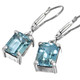 925 Silver Exquisite Blue Topaz Sterling Leverback Hook Dangle Earrings, 7/16"