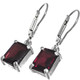 925 Silver Exquisite Red Garnet Sterling Leverback Hook Dangle Earrings, 7/16"