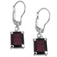 925 Silver Exquisite Red Garnet Sterling Leverback Hook Dangle Earrings, 7/16"