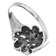 925 Silver Blue Green Paua Abalone Shell Flower Scroll Design Sterling Ring