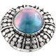925 Silver Bold South Pacific Ocean Blue Mabe Cultured Pearl Sterling Ring