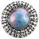925 Silver Bold South Pacific Ocean Blue Mabe Cultured Pearl Sterling Ring