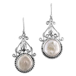 925 Silver Exquisite Biwa Pearl Sterling Earrings, 1"