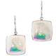 925 Silver Iridescent Opal Titanium Druzy Drusy Agate Sterling Earrings, 13/16"