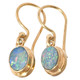 Australian Natural Opal Doublet Gold Plated On 925 Sterling Silver Earrings, 7/16"