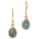 Australian Natural Opal Doublet Gold Plated On 925 Sterling Silver Earrings, 7/16"