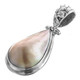 925 Silver Pear Champagne Mabe Ocean Cultured Pearl Sterling Pendant, 1 1/4"