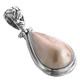 925 Silver Pear Champagne Mabe Ocean Cultured Pearl Sterling Pendant, 1 1/4"