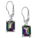 925 Silver Colorful Mystic Rainbow Leverback Sterling Dangle Earrings, 3/8"