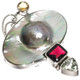 925 Silver Mabe Blister Pearl Red Garnet Prasiolite Citrine Sterling Pendant, 2"