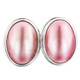 925 Silver Pink Mabe Pearl Sterling Post Earrings, 13/16"