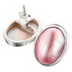 925 Silver Pink Mabe Pearl Sterling Post Earrings, 13/16"